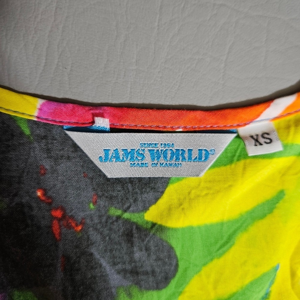 Jams World Daydreamer Eclair Floral Tropical Top Womens XS Made in Hawaii W661 - Picture 6 of 9